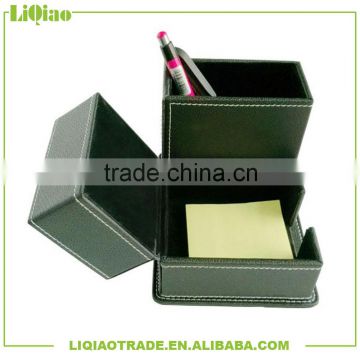 Black decorative leather pu three metre pen container suitable for office