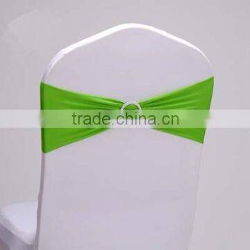 green stretch chair sash for wedding spandex chair band with round buckle