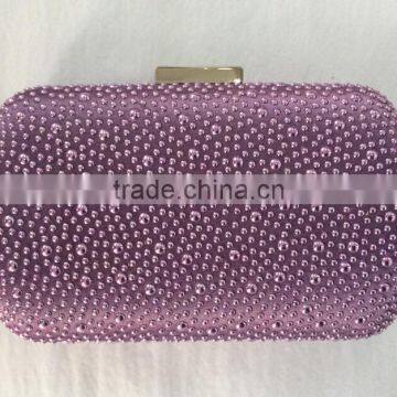 2015 trendy satin fabric sequin evening clutch bag