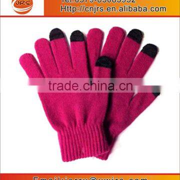 Custom knitted gloves acrylic touch screen gloves for mobile phone wholesale