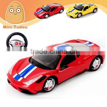 1:14 High imitation RC model Racing car with steering wheel with light and music, top racing rc car, high speed imperial racing