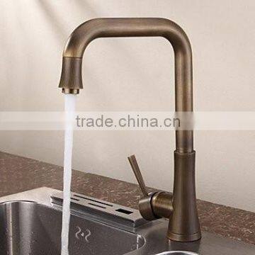 Bronze Long Spout Single Handle Brass Kitchen Faucet photo-5