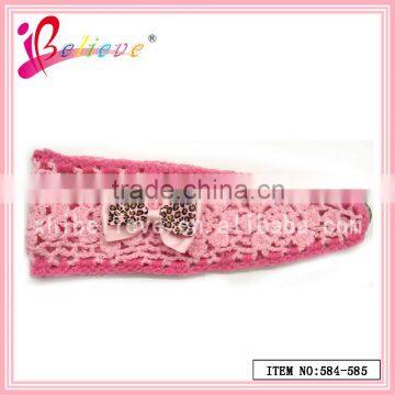 America hot sale favorite no fade animal print crochet bow headband girls' nice hair band (584-585)