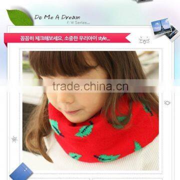 Newest Small Leaf Spreaded Fashion Cute Kids Knitted Winter Circle Loop Scarf