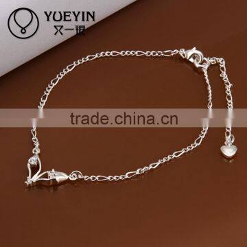 2014 Wholesale fashion jewellry silver chain ankle bracelet with bells