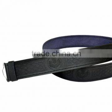 Thistle Embossed Kilt Belt Made Of Fine Quality Chrome Leather