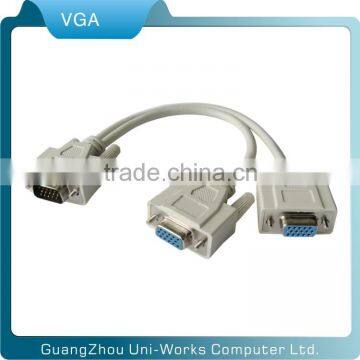 male to 2female 15pin VGA splitter cable