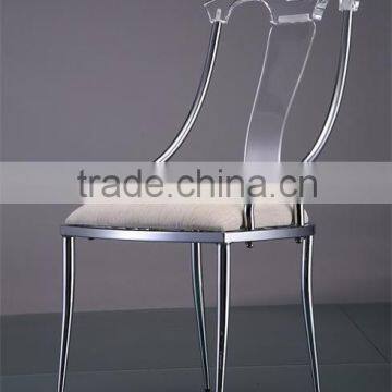 Metal restaurant used dining chair acrylic dining room chair