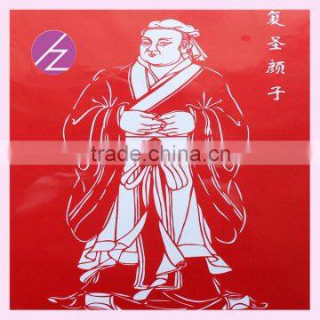 Chinese handmade traditional paper cut/folk arts wall decoration personal collection of famous chinese ancients JZ-43