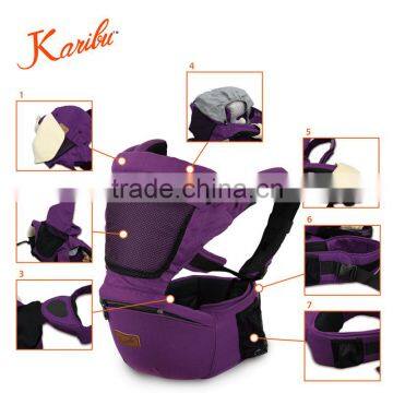 PM3350 2016 popular multifuncional foldable washable organic cotton baby carrier hip seat