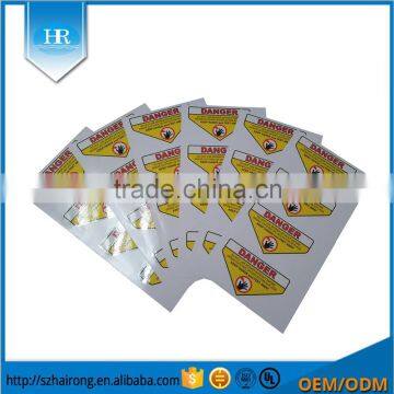 Printing Glossy Coated Paper Covering Flim Adhesive Warning Label For Machine photo-2