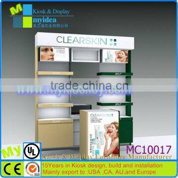 High quality wood cosmetic counter display,cosmetic product display stands