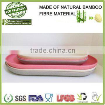 wholesale eco-friendly bamboo fiber tableware dishes cutlery set/hospital tray/food tray