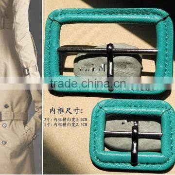 Real Leather Covered Coats Waistband Belt Buckles photo-2