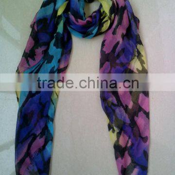 Polyester Printed Scarf Painted with Water in 2014