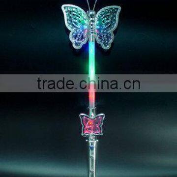 2015 Hot Selling LED Rainbow Flashing Butterfly Wand for Kids