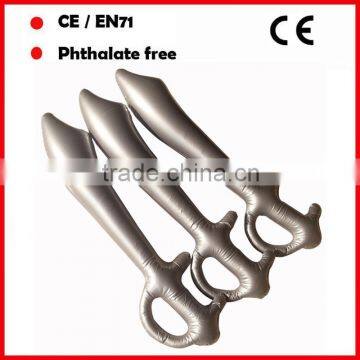 Custom Logo Printing Inflatable Swords Silver Color for Kids