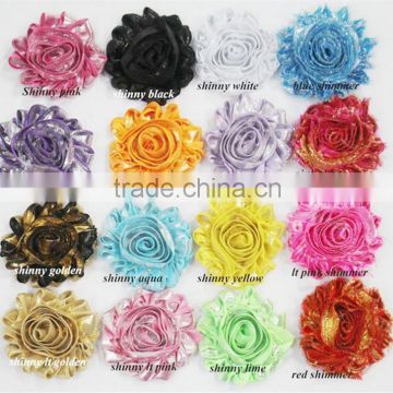 1.5" Shinny Lovely Rosette Shabby Flowers Trim,Chiffon Shabby Flowers,Shabby Chiffon Flowers