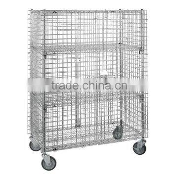 Chrome Mobile Standard Duty Wire Security Cabinet with Casters