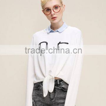 Fashion Design Clothing Women Autumn Long Sleeve Shirt White Tops