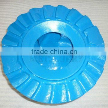 Interchangeable anti-wear rubber turbine pump impeller