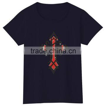 Customize Design Cross Glitter Motif OEM Service Supply Type Women Tshirt photo-4