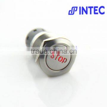 19mm metal switch, LED and Momentary switch, with the character of STOP switch