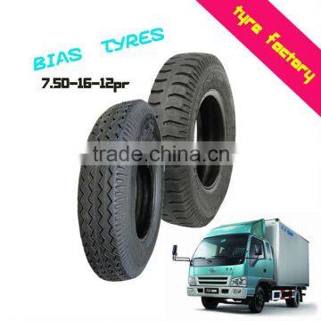 7.50-16-12PR good traction durable light truck bus bias tyres TBB tires