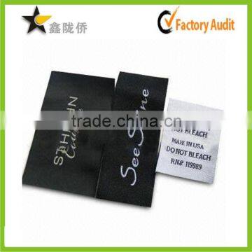 cheap custom brand new satin woven label for suit manufactory