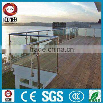 side mounted glass outdoor metal handrail for steps