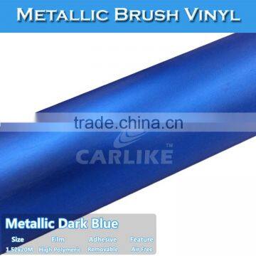5FTx65FT Air Bubble Free Fast Delivery Blue Brushed Metal Vinyl Car Wrap photo-2