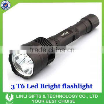 3 t6 led rechargeable cree led flashlight