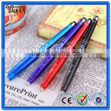 Novelty design school student erasable gel pen/office click gel pen/promotional gift plastic water-based ballpoint pen