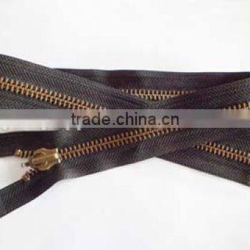 5# YKK bronze teeth zipper fastener open end zipper with plated auto-lock hook slider coate zipper