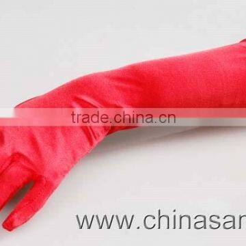 long satin Gloves Wedding bridal glove red color