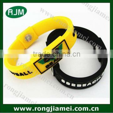 Charming promotional silicone power energy bracelets with 1500cc Ions