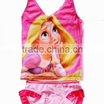 Sweet 2013 hot selling cartoon kids two piece swimwear