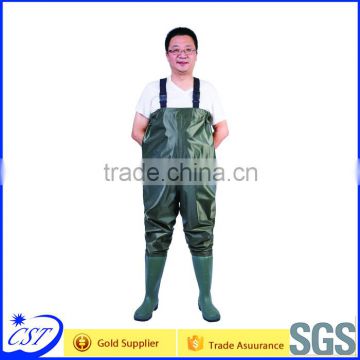 Men's Nylon chest wader PVC boots with Steel shank for fishing