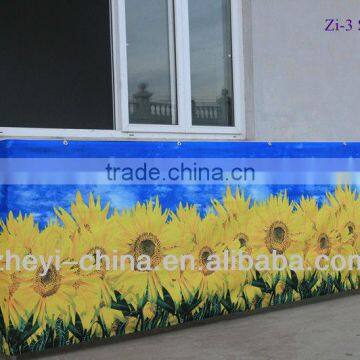 Shifting pattern printing polyester balcony protection water-proof anti-uv shanghai