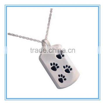 stainless steel Dog Tag Paw Print Pendant for Ashes                        
                                                                                Supplier's Choice