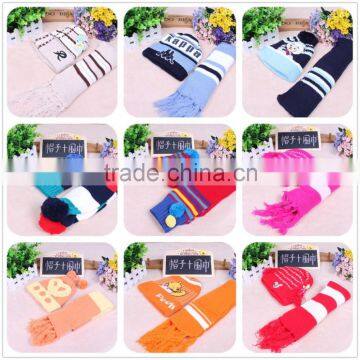 Kids Winter Hats With Pom Poms Knitted Hat Scarf Gloves Set photo-3
