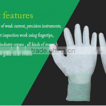 Sales Well White With Green PU Coated Labor Gloves in China photo-4