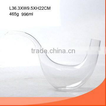 996ML Clear glass wine decanter SHAPED LIKE ELEPHANT"S NOSE