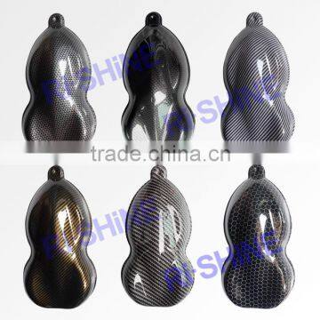 RISHINE hydrographic carbon fibre film - speed shape for car painting sample display