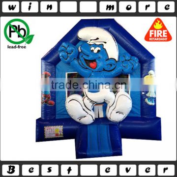 blue used commerical cheap bounce houses kids playhouse and toy for sale