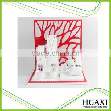 Wholesale Wood Acrylic Jewelry Display Glossy Jewelry Display Set