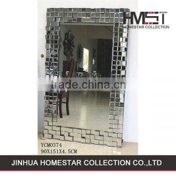 New coming OEM design wall mounted dressing mirror with etched bubbles