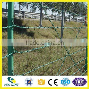 single strand barbed wire used with chain link fence and razor barbed wire