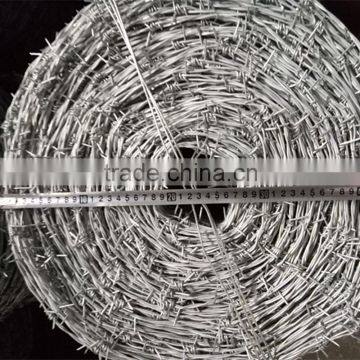 barbed wire factory on sale 12-1/2x14 13x14 14x16 electro galvanized /pvc coated /ss barbed wire coil