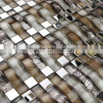 Arch Glass Bridge Crystal Glass Mosaic Tile GS176-2STEEL